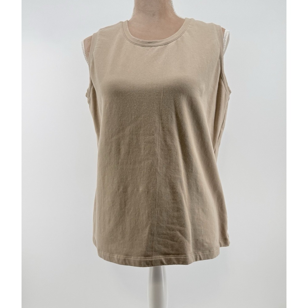 Bobbie Brooks Womens XL Beige Sleeveless Tank Top Classic Sophisticated Casual